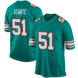 Youth Eugene Asante Miami Dolphins No.51 Game Alternate Jersey - Aqua