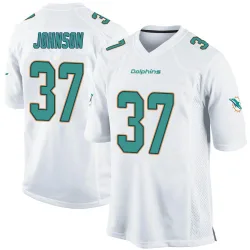 Youth Isaiah Johnson Miami Dolphins No.37 Game Jersey - White