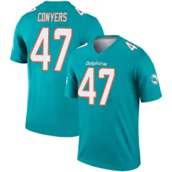 Youth Jalin Conyers Miami Dolphins No.47 Legend Jersey - Aqua