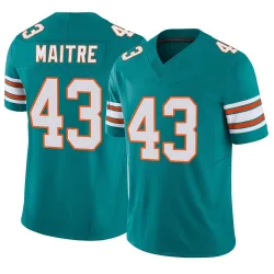 Youth Jason Maitre Miami Dolphins No.43 Limited Alternate Vapor F.U.S.E. Jersey - Aqua