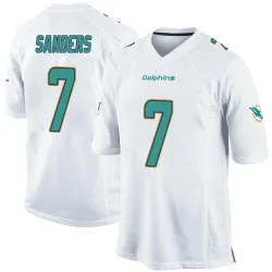 Youth Jason Sanders Miami Dolphins No.7 Game Jersey - White