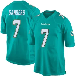 Youth Jason Sanders Miami Dolphins No.7 Game Team Color Jersey - Aqua
