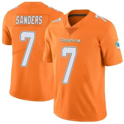 Youth Jason Sanders Miami Dolphins No.7 Limited Color Rush Jersey - Orange