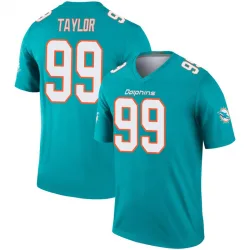 Youth Jason Taylor Miami Dolphins No.99 Legend Inverted Jersey - Aqua