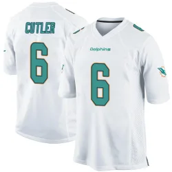 Youth Jay Cutler Miami Dolphins No.6 Game Jersey - White