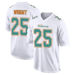 Youth Jaylen Wright Miami Dolphins No.25 Game Fashion Jersey - White