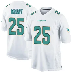 Youth Jaylen Wright Miami Dolphins No.25 Game Jersey - White