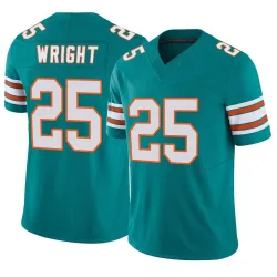 Youth Jaylen Wright Miami Dolphins No.25 Limited Alternate Vapor F.U.S.E. Jersey - Aqua