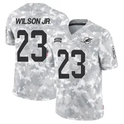 Youth Jeff Wilson Jr. Miami Dolphins No.23 Limited 2024 Salute to Service Jersey - Arctic Camo