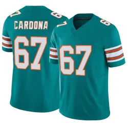 Youth Joe Cardona Miami Dolphins No.67 Limited Alternate Vapor F.U.S.E. Jersey - Aqua