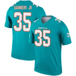 Youth John Saunders Jr. Miami Dolphins No.35 Legend Jersey - Aqua