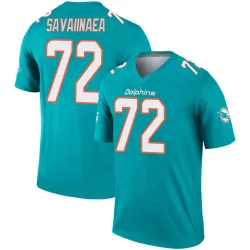 Youth Jonah Savaiinaea Miami Dolphins No.72 Legend Jersey - Aqua
