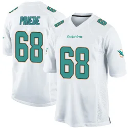 Youth Josh Priebe Miami Dolphins No.68 Game Jersey - White