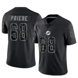 Youth Josh Priebe Miami Dolphins No.68 Limited Reflective Jersey - Black