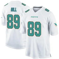 Youth Julian Hill Miami Dolphins No.89 Game Jersey - White