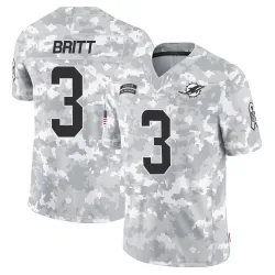 Youth K.J. Britt Miami Dolphins No.3 Limited 2024 Salute to Service Jersey - Arctic Camo