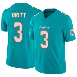 Youth K.J. Britt Miami Dolphins No.3 Limited Vapor F.U.S.E. Jersey - Aqua