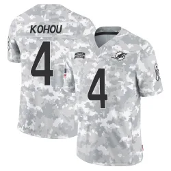 Youth Kader Kohou Miami Dolphins No.4 Limited 2024 Salute to Service Jersey - Arctic Camo