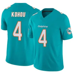 Youth Kader Kohou Miami Dolphins No.4 Limited Vapor F.U.S.E. Jersey - Aqua