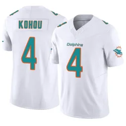 Youth Kader Kohou Miami Dolphins No.4 Limited Vapor F.U.S.E. Jersey - White