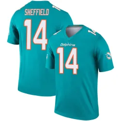 Youth Kendall Sheffield Miami Dolphins No.14 Legend Jersey - Aqua