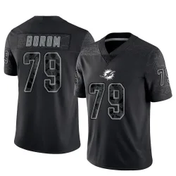 Youth Larry Borom Miami Dolphins No.79 Limited Reflective Jersey - Black
