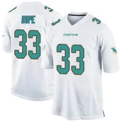 Youth Larry Hope Miami Dolphins No.33 Game Jersey - White