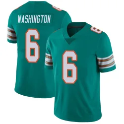 Youth Malik Washington Miami Dolphins No.6 Limited Alternate Vapor Untouchable Jersey - Aqua