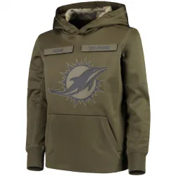 Youth Miami Dolphins No. 2018 Salute to Service Pullover Performance Hoodie - Green
