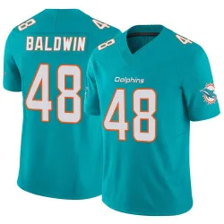 Youth Monaray Baldwin Miami Dolphins No.48 Limited Vapor F.U.S.E. Jersey - Aqua