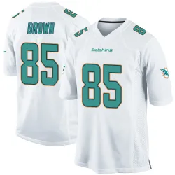 Youth Pharaoh Brown Miami Dolphins No.85 Game Jersey - White