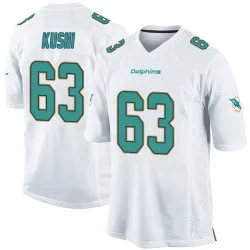 Youth Tedi Kushi Miami Dolphins No.63 Game Jersey - White