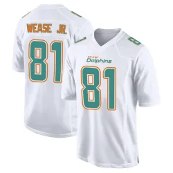 Youth Theo Wease Jr. Miami Dolphins No.81 Game Fashion Jersey - White