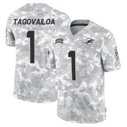 Youth Tua Tagovailoa Miami Dolphins No.1 Limited 2024 Salute to Service Jersey - Arctic Camo