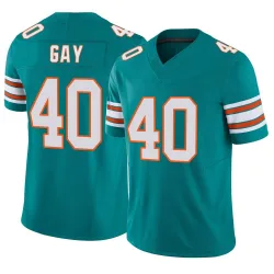 Youth Willie Gay Miami Dolphins No.40 Limited Alternate Vapor F.U.S.E. Jersey - Aqua