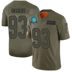 Youth Zeek Biggers Miami Dolphins No.93 Limited 2019 Salute to Service Jersey - Camo